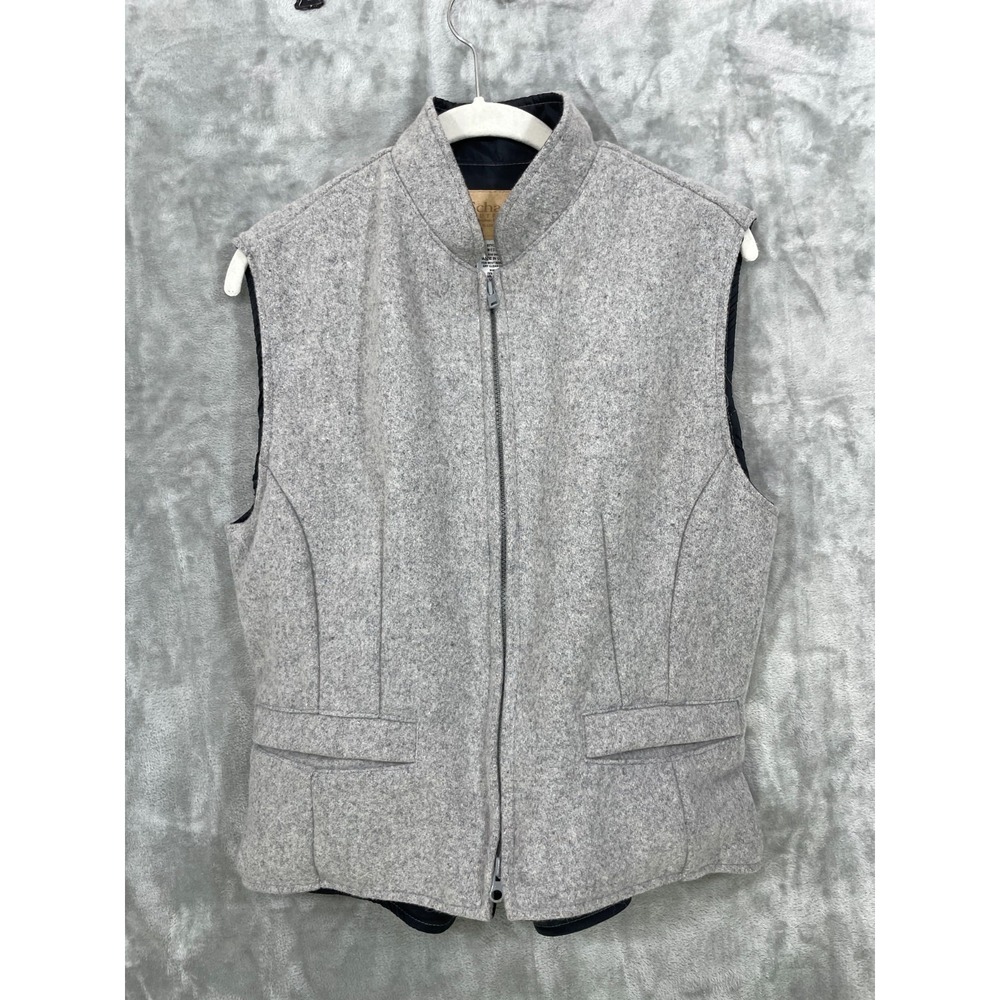Schaefer Outfitter Vest Womens Medium Gray Wool Full Zip Western Riding USA 905